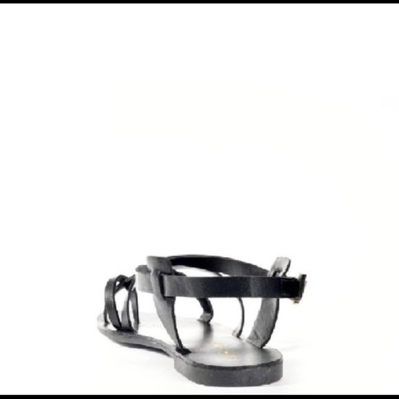 Vegan Leather Criss Cross Ankle Strap Sandals - Picture 3 of 3